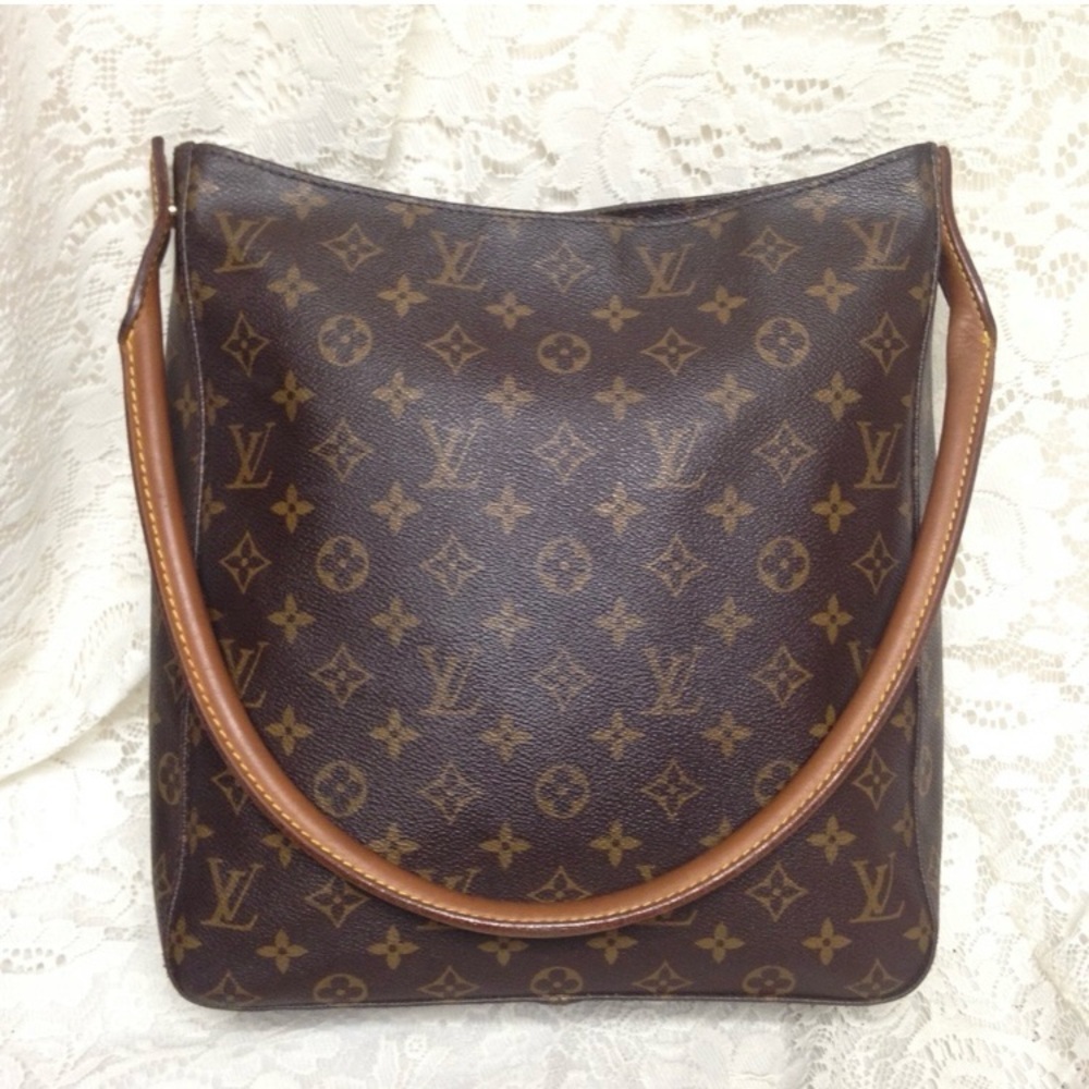 Louis Vuitton Brown Mono Coated Canvas GM Looping Shoulder Bag 12.5in x 11in x 4